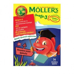 Moller's Omega-3 Ζελεδάκια Φράουλα (36τεμ)